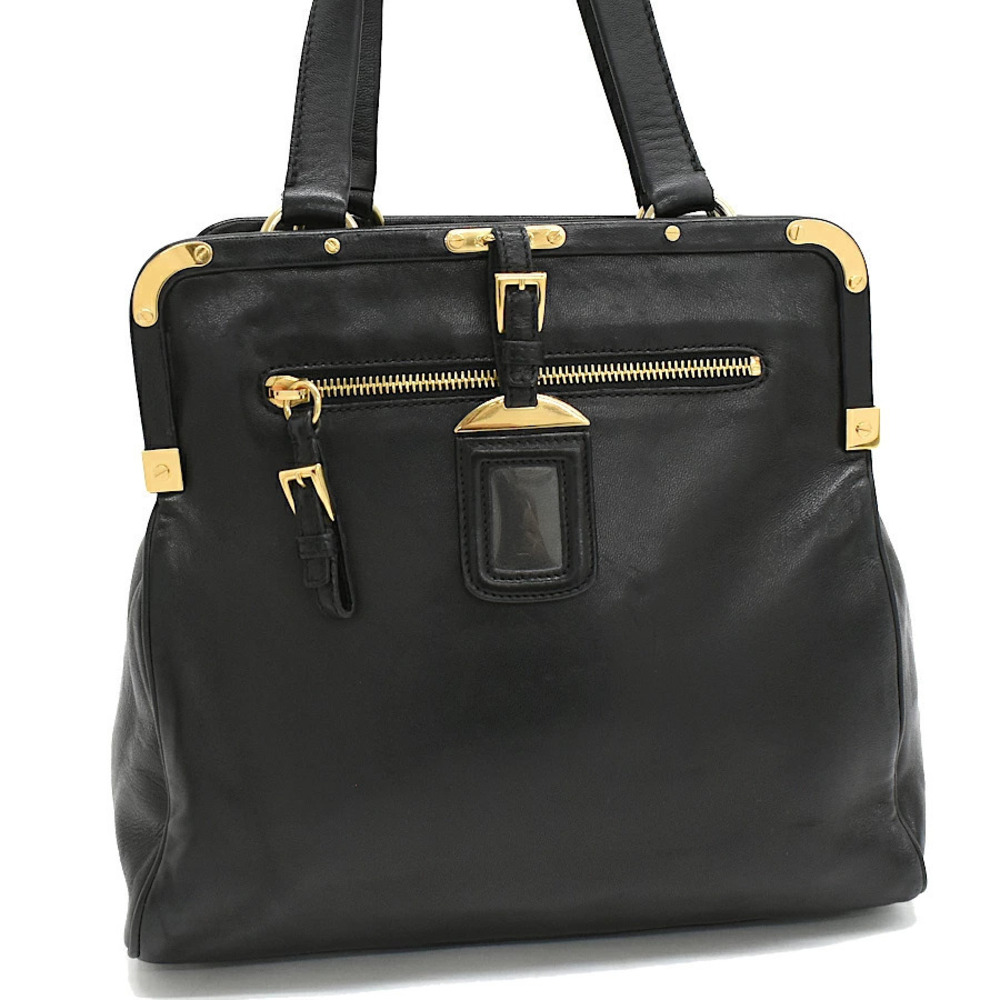 Prada coin handbag leather black